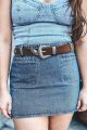 Front Pocket Denim Skirt