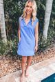 Crochet Detailed Shift Dress Azure