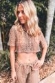 Button Down Crochet Crop Top