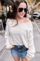 Striped V-Neck Sweater Yellow