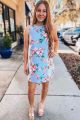 Floral Shift Dress Blue