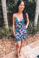 Floral Wrap Dress Blue