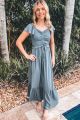 Smocked Woven Maxi Dress