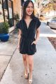 V-Neck Collared Romper