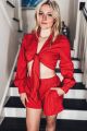Tie Front Blouse Red